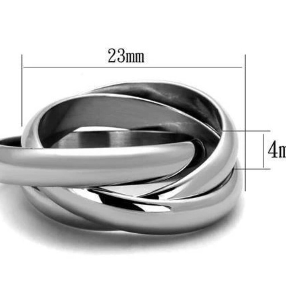 Russian Intertwined Wedding Rings Stainless Steel High Polished - Picture 12 of 14
